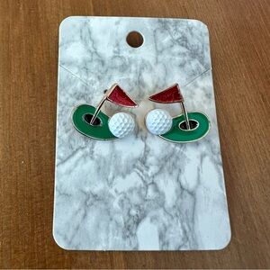 Golf Green Pierced Earrings